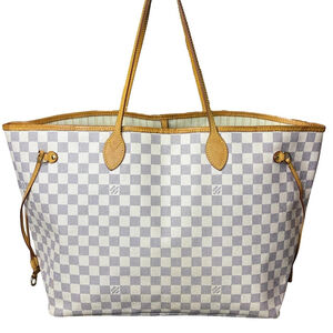 LOUIS VUITTON Damier Azur Neverfull GM Tote Shoulder Bag •LV-DUSTY•ORGANIZER•COA